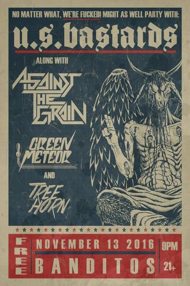 U.S. Bastards at Banditos November 2016 flyer