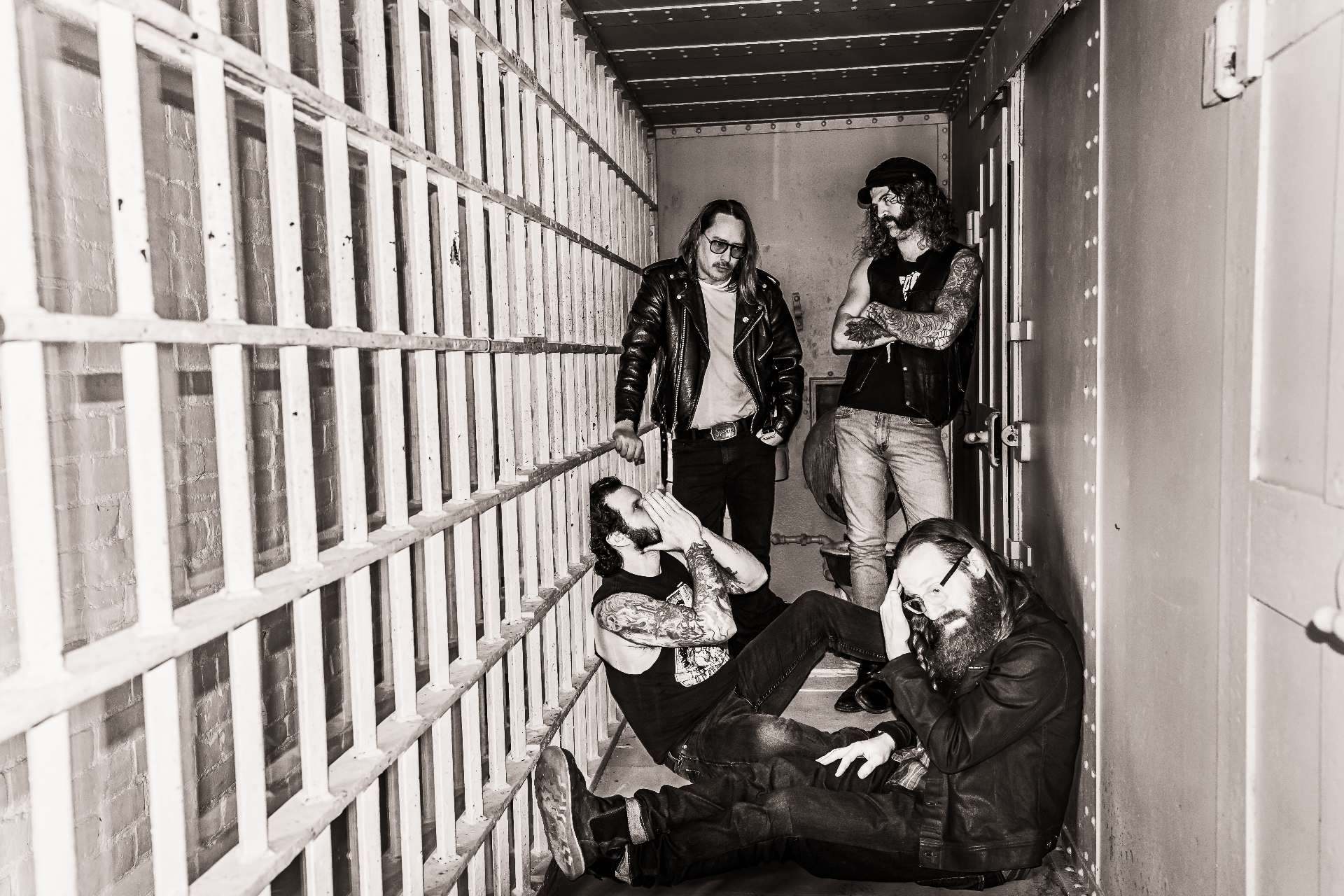U.S. Bastards in a lockup hallway