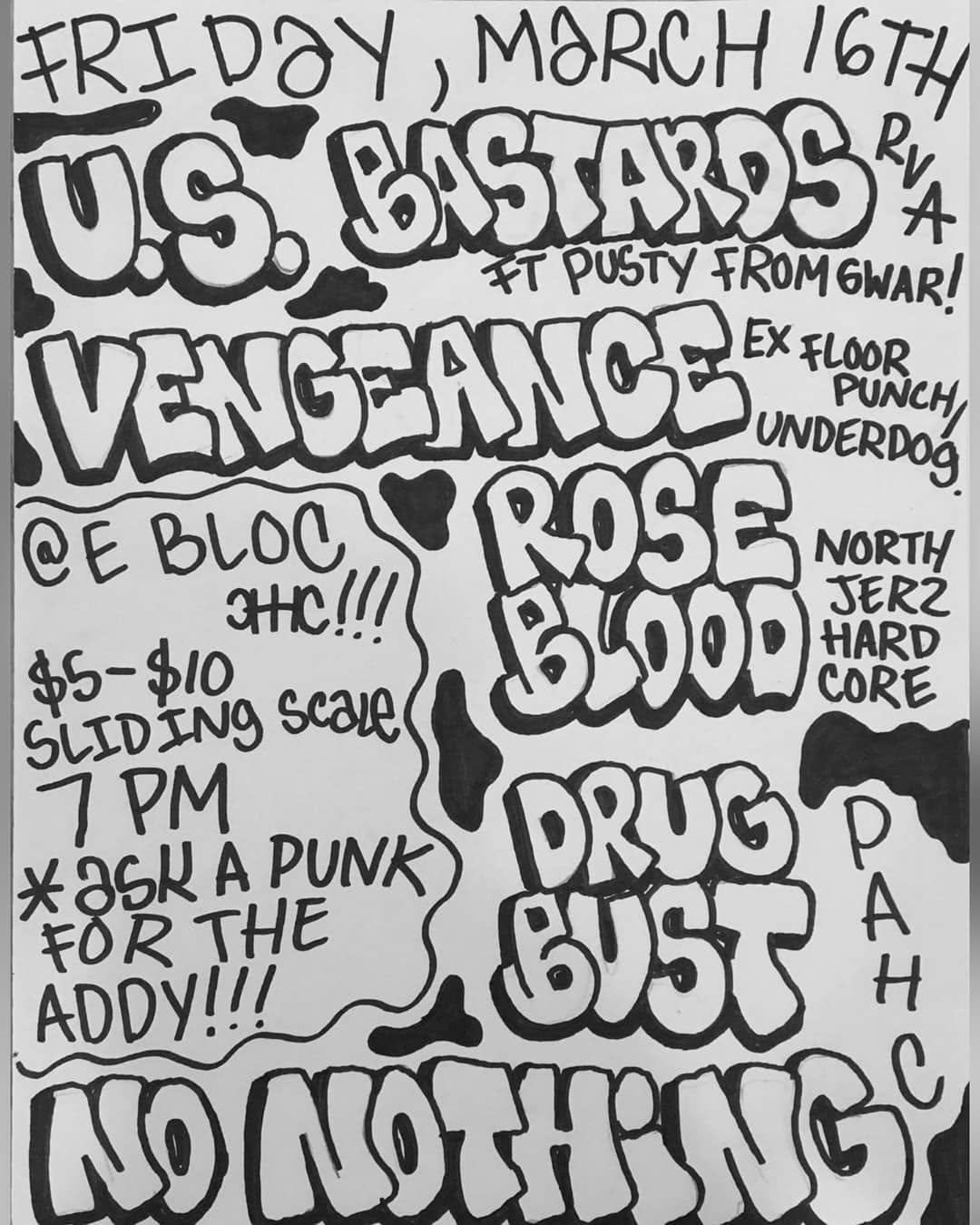U.S. Bastards at E Bloc flyer